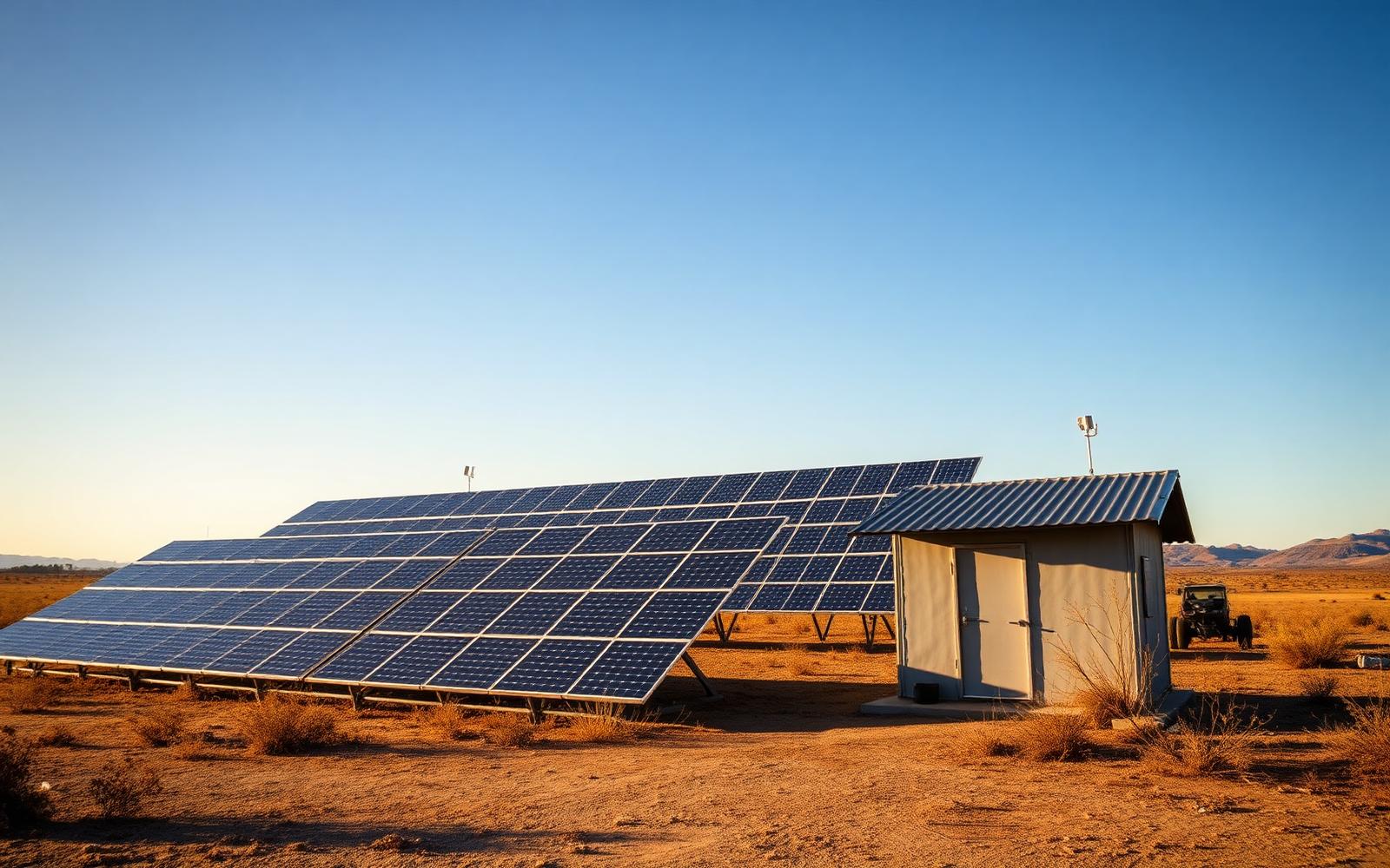 Sistema fotovoltaico alimentando estação de bombeamento remota